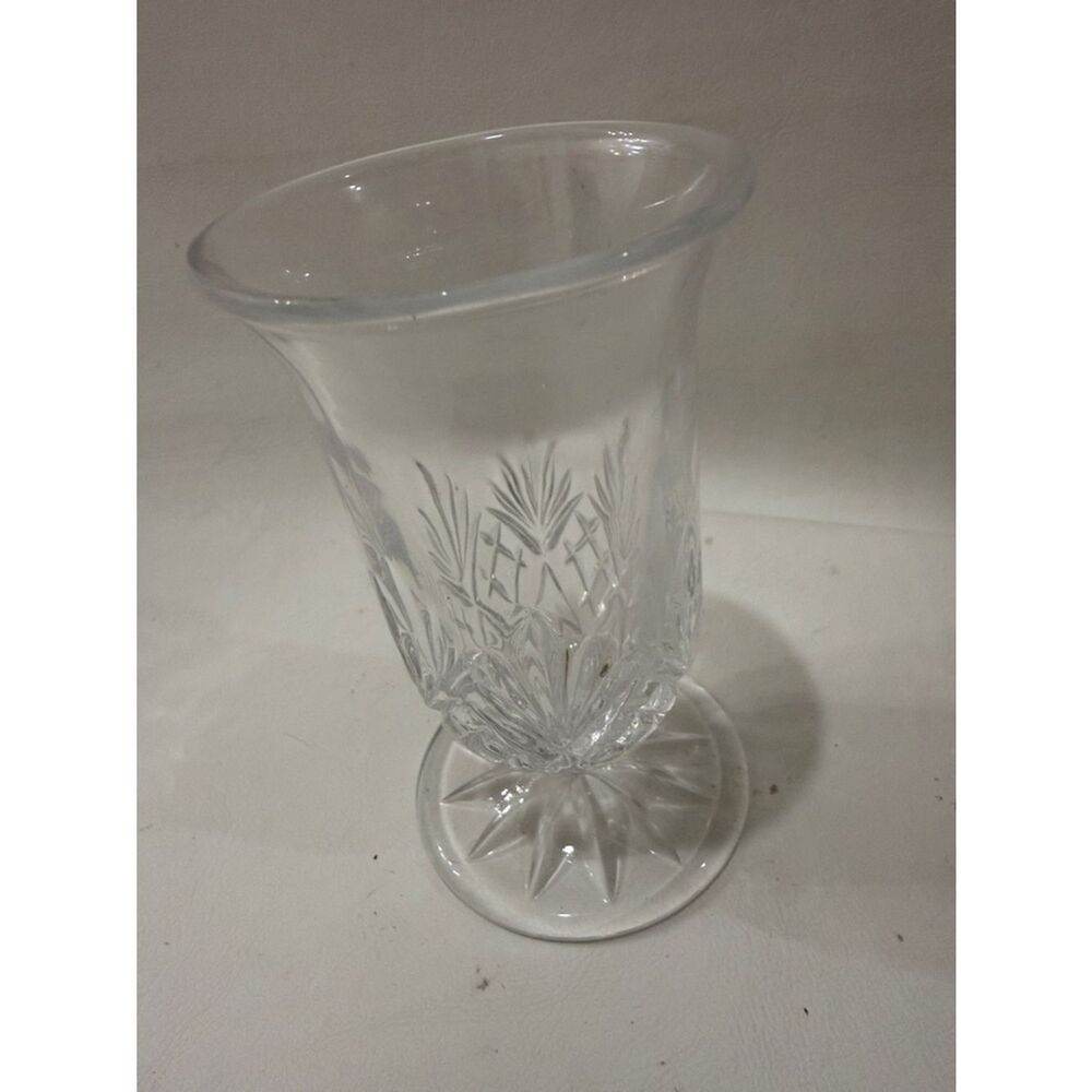 Waterford Crystal Glass Marquis Cut 1 Footed  Glass 4 1/2 In Tall 2 1/2 Round